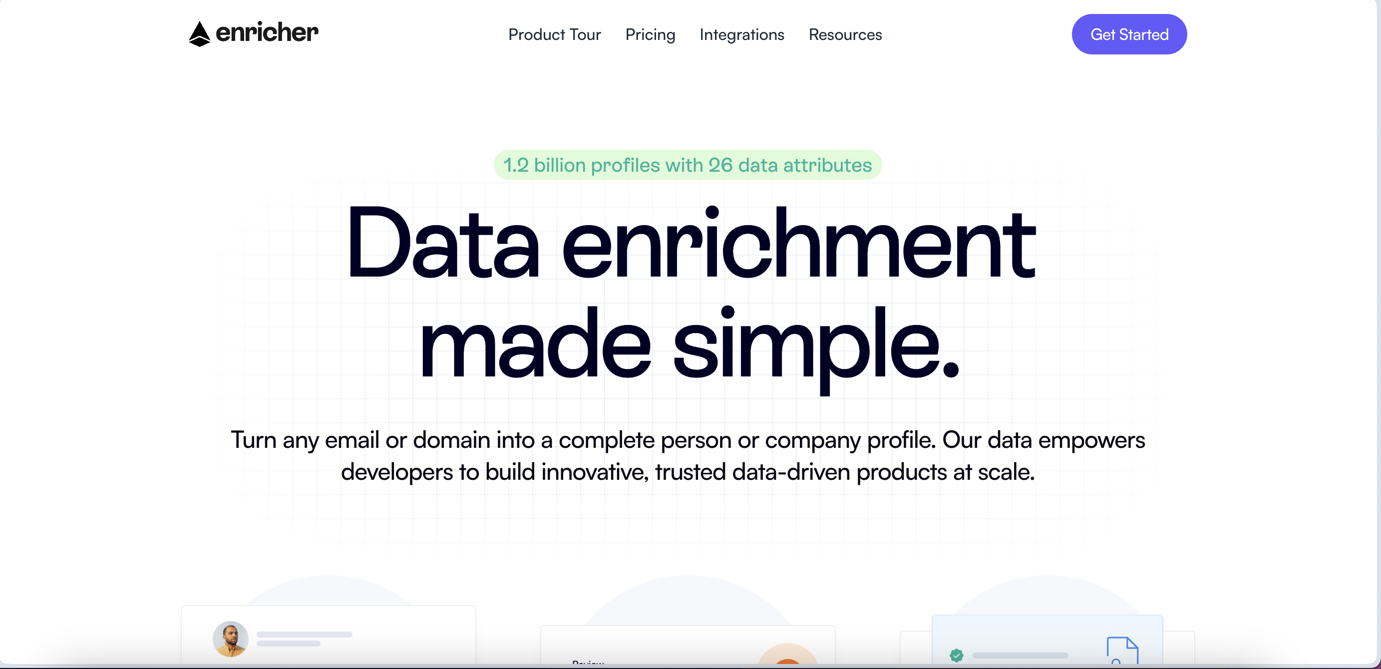Enricher lead generation software dashboard