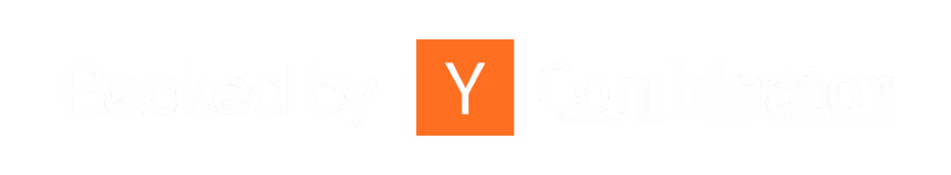 Text reading 'Backed by Y Combinator' with the letter Y inside an orange square.