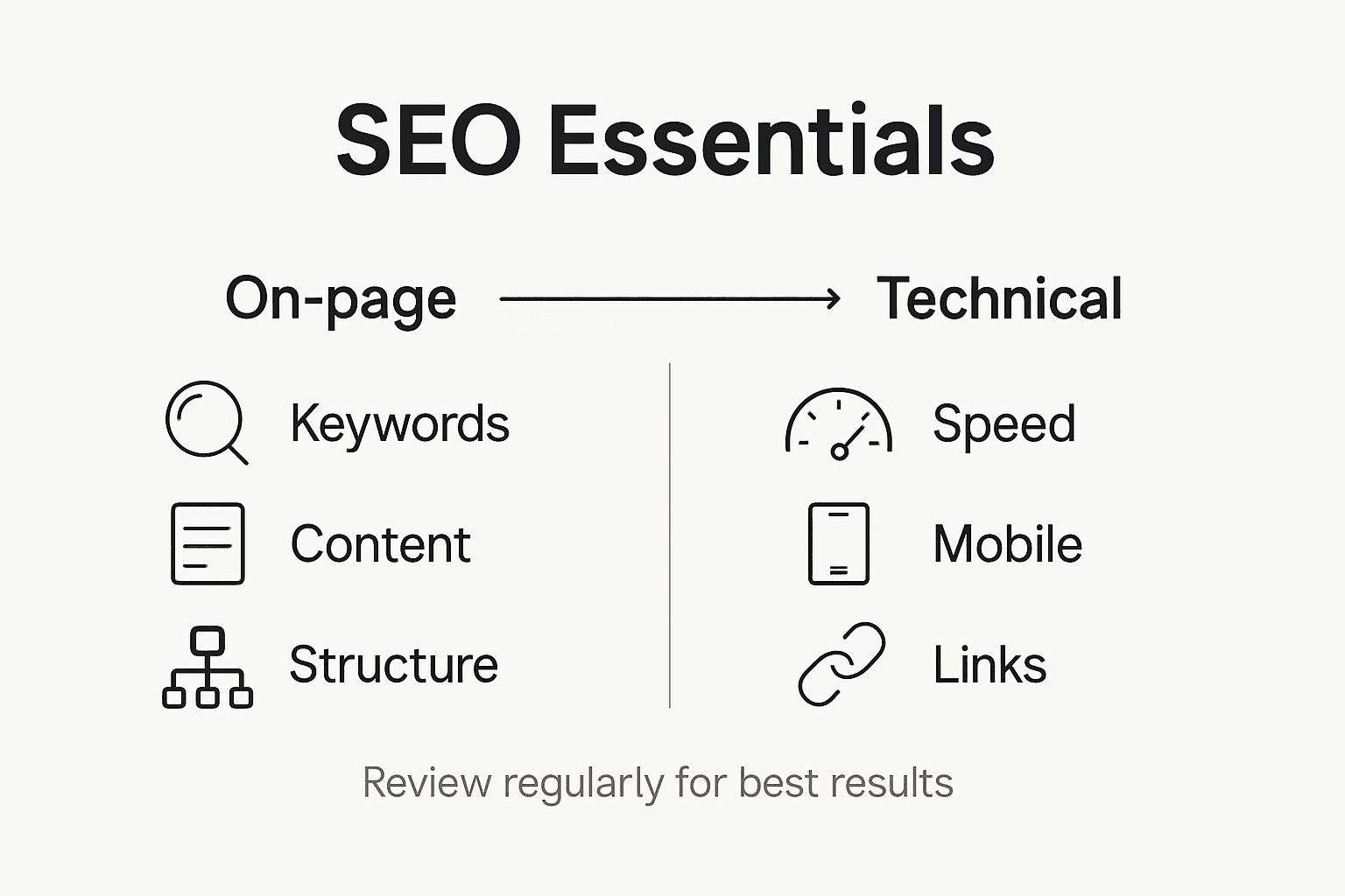 Infographic summarizing key SEO essentials