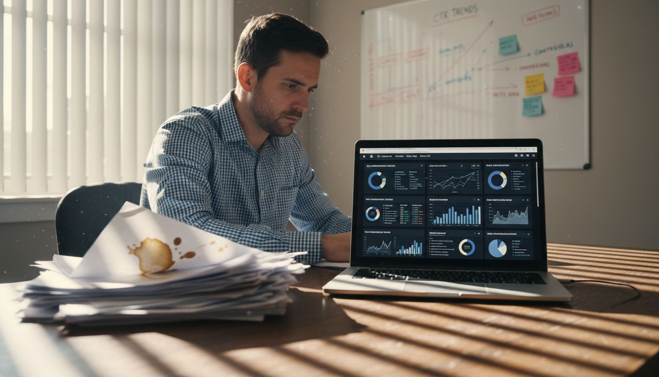 Data analyst reviewing click-through trends
