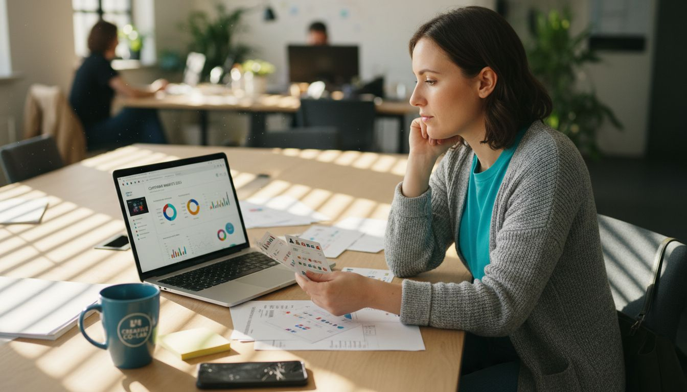 Marketer building audience personas at table