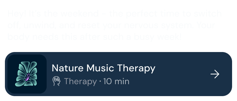 A message from your yōjō coach in the app