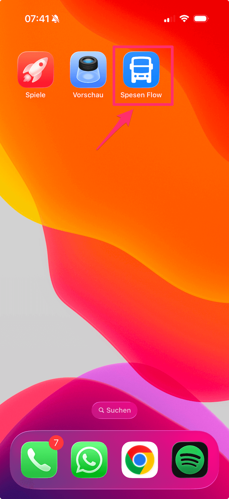 Fertiger Spesen App Shortcut: Kamera öffnet sich und Beleg wird direkt in die Spesen App übergeben