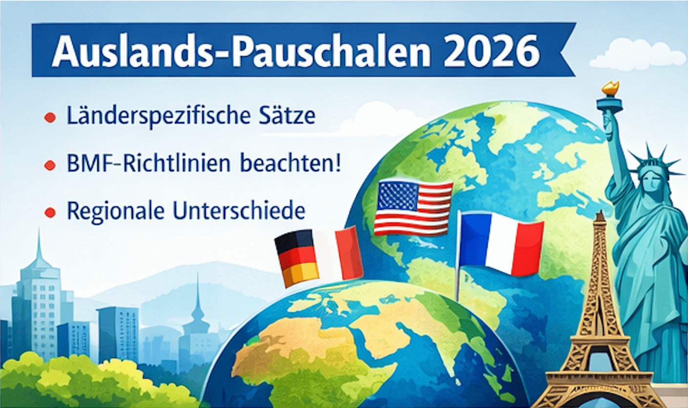 Auslandspauschalen 2026 für Verpflegungsmehraufwand nach BMF-Richtlinien