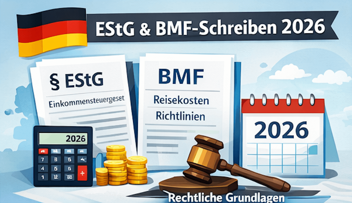 Rechtliche Grundlagen zum Verpflegungsmehraufwand 2026 nach EStG und BMF-Schreiben