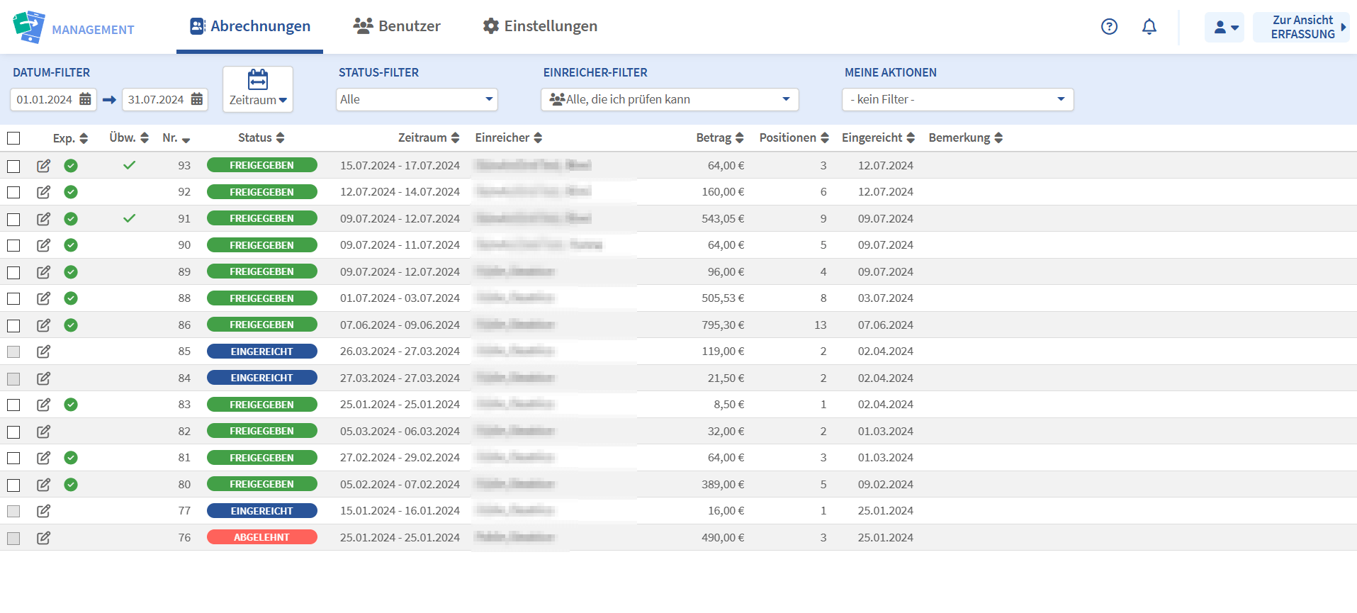 Belegmeister Software zur digitalen Spesenerfassung mit DATEV-Export
