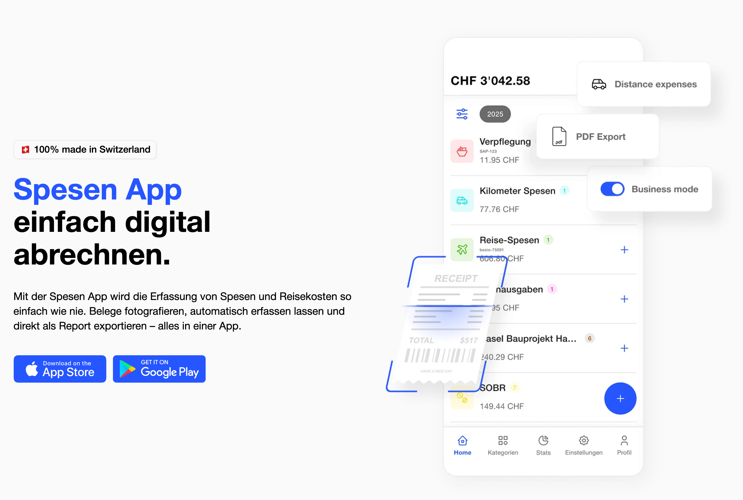 Revisionsgerechte digitale Spesenverwaltung mit der Spesen App in der Schweiz