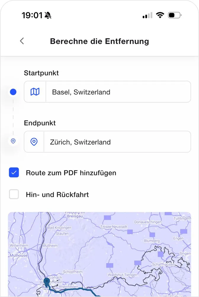 Spesen App Screenshot zur Erfassung von Verpflegungspauschale