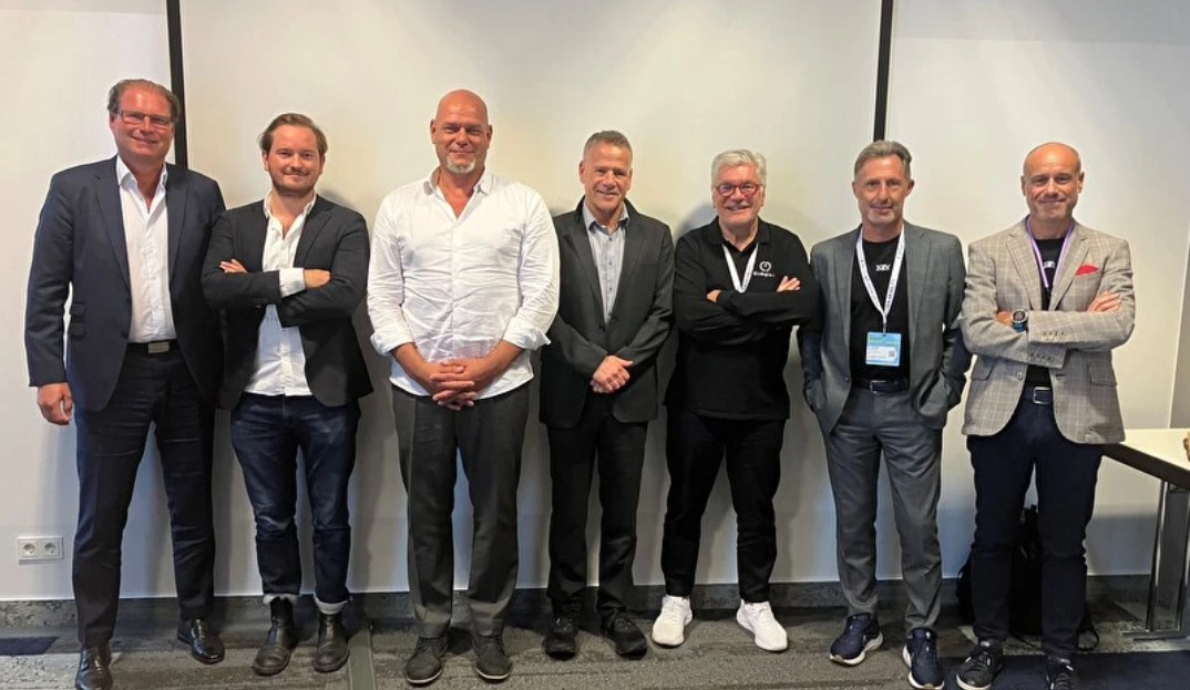 Top view of cargo trucks