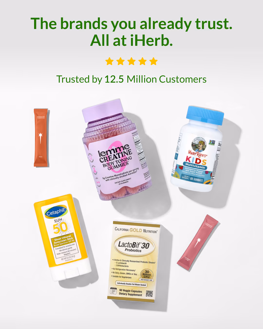 iHerb UK static Meta ad creative in 4x5 feed format