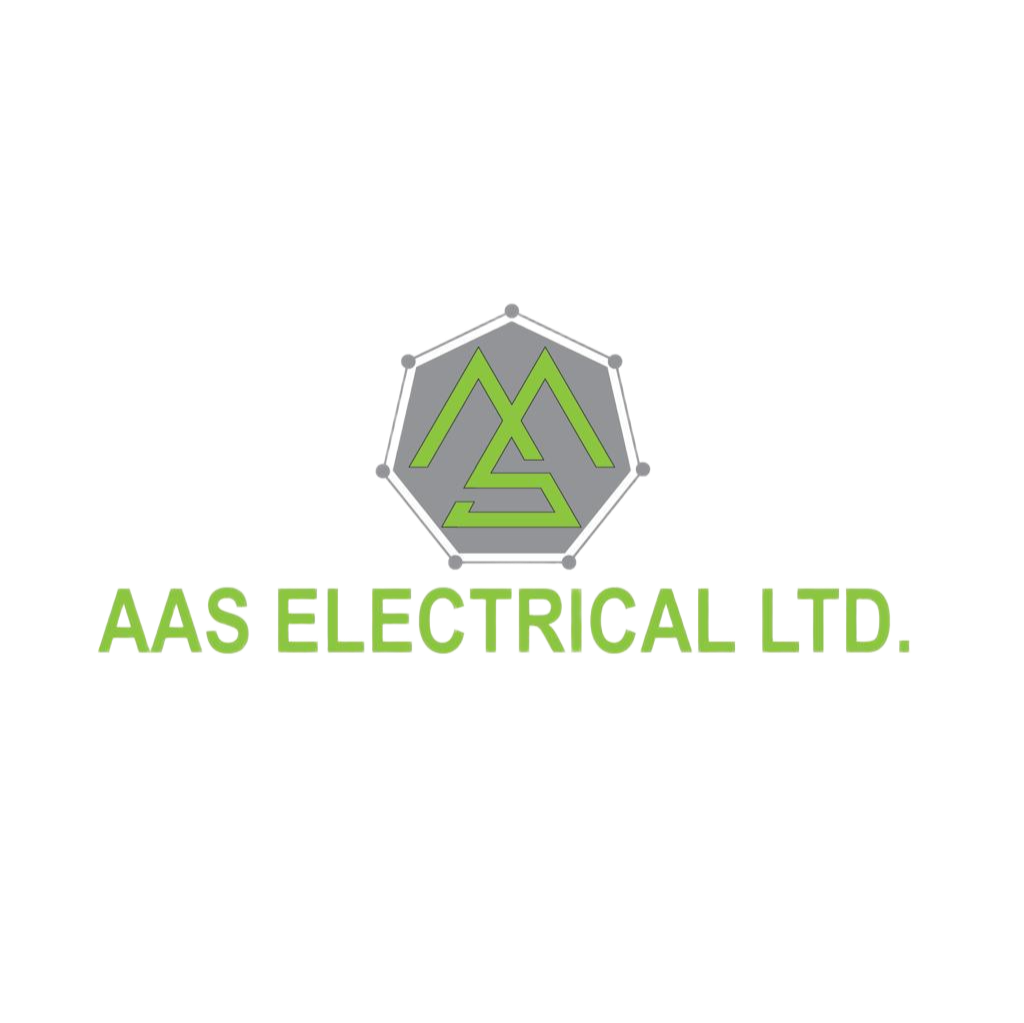 AAS Electrical Ltd. logo with green stylized letters 'AAS' inside a gray hexagon.
