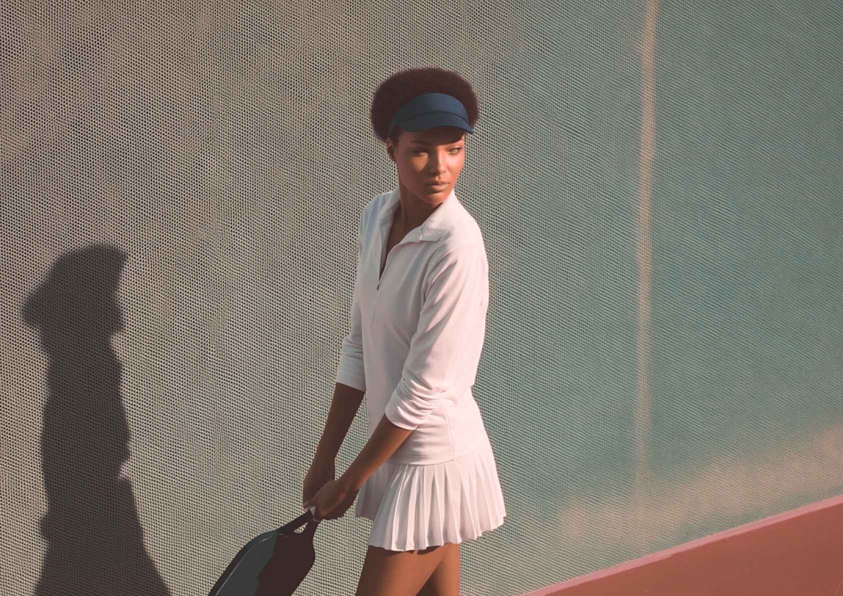 Padel equipment on a green court