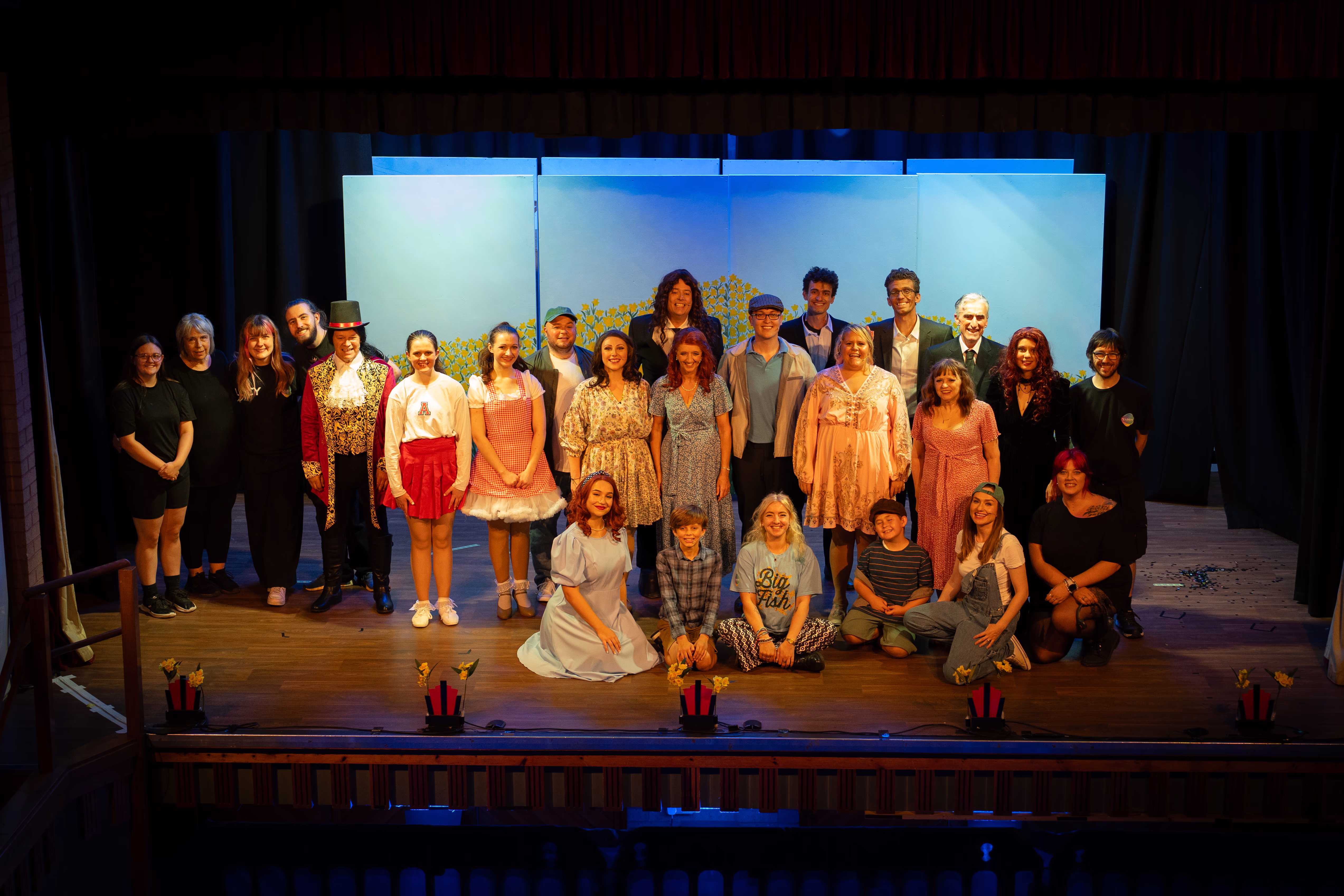 MADDs Society cast on stage at the Big Fish dress rehearsal in Maldon
