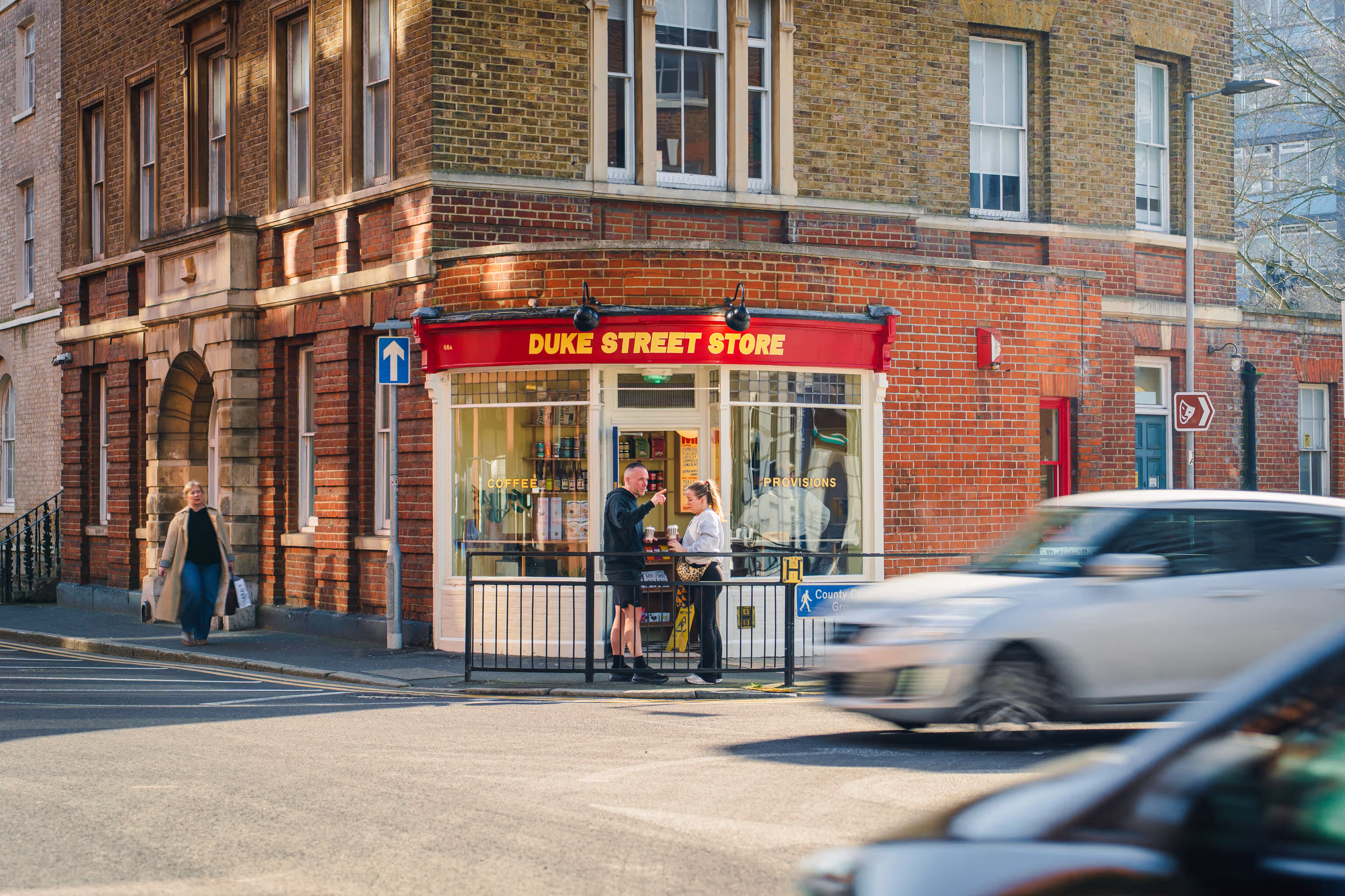Duke Street Store corner shopfront with customers outside