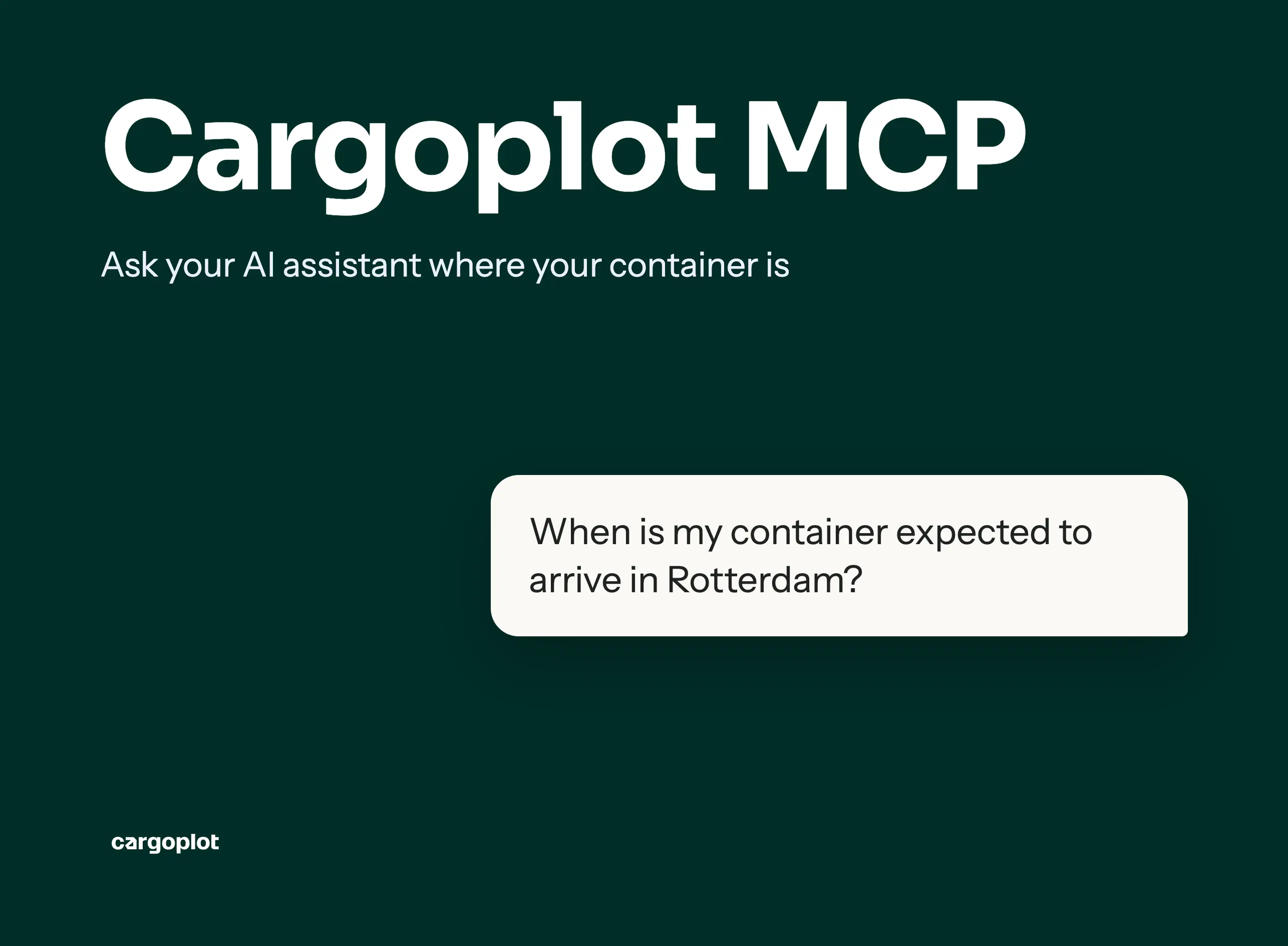 Cargoplot MCP: ask your AI assistant where your container is
