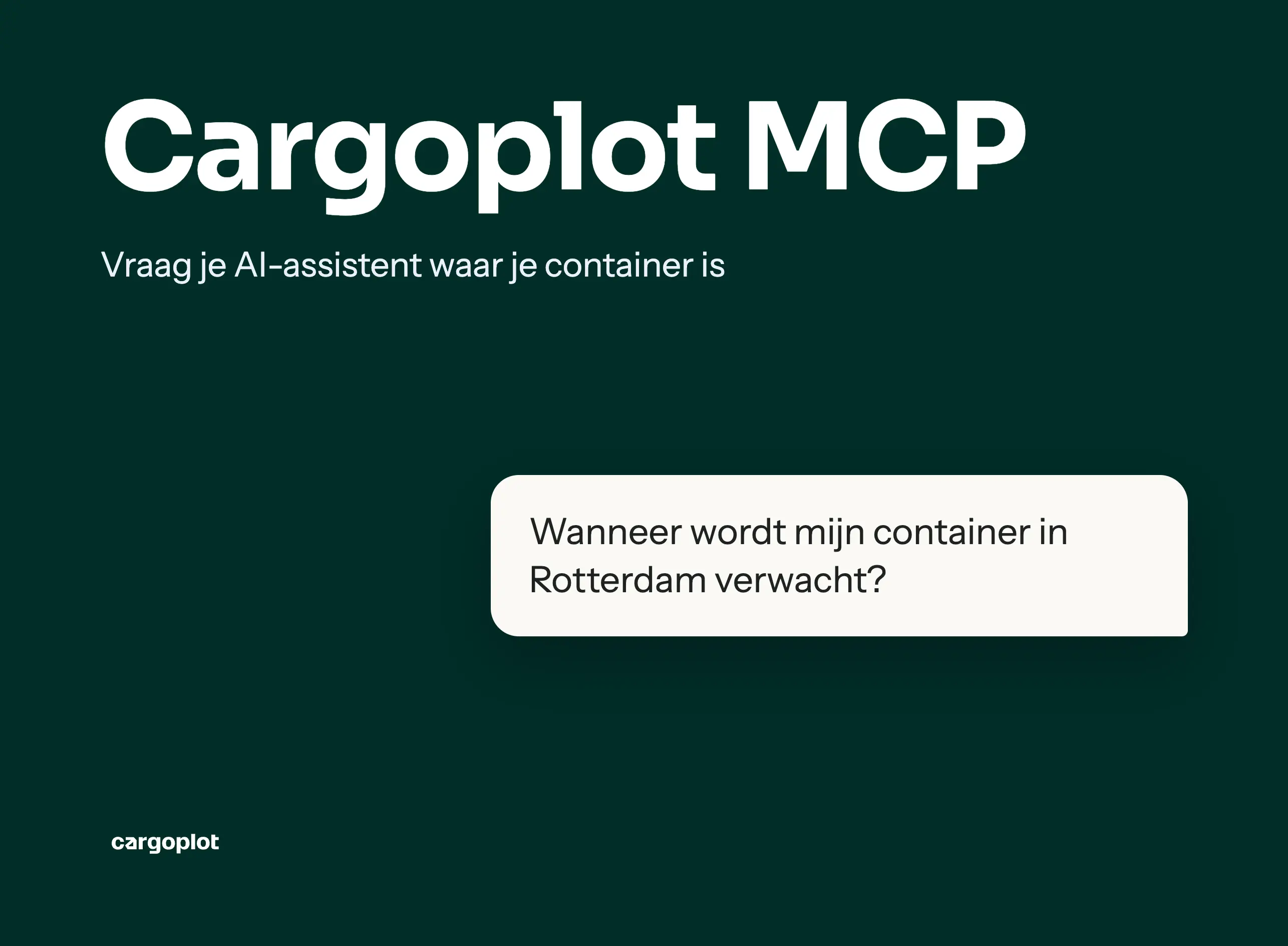 Cargoplot MCP: vraag je AI-assistent waar je container is