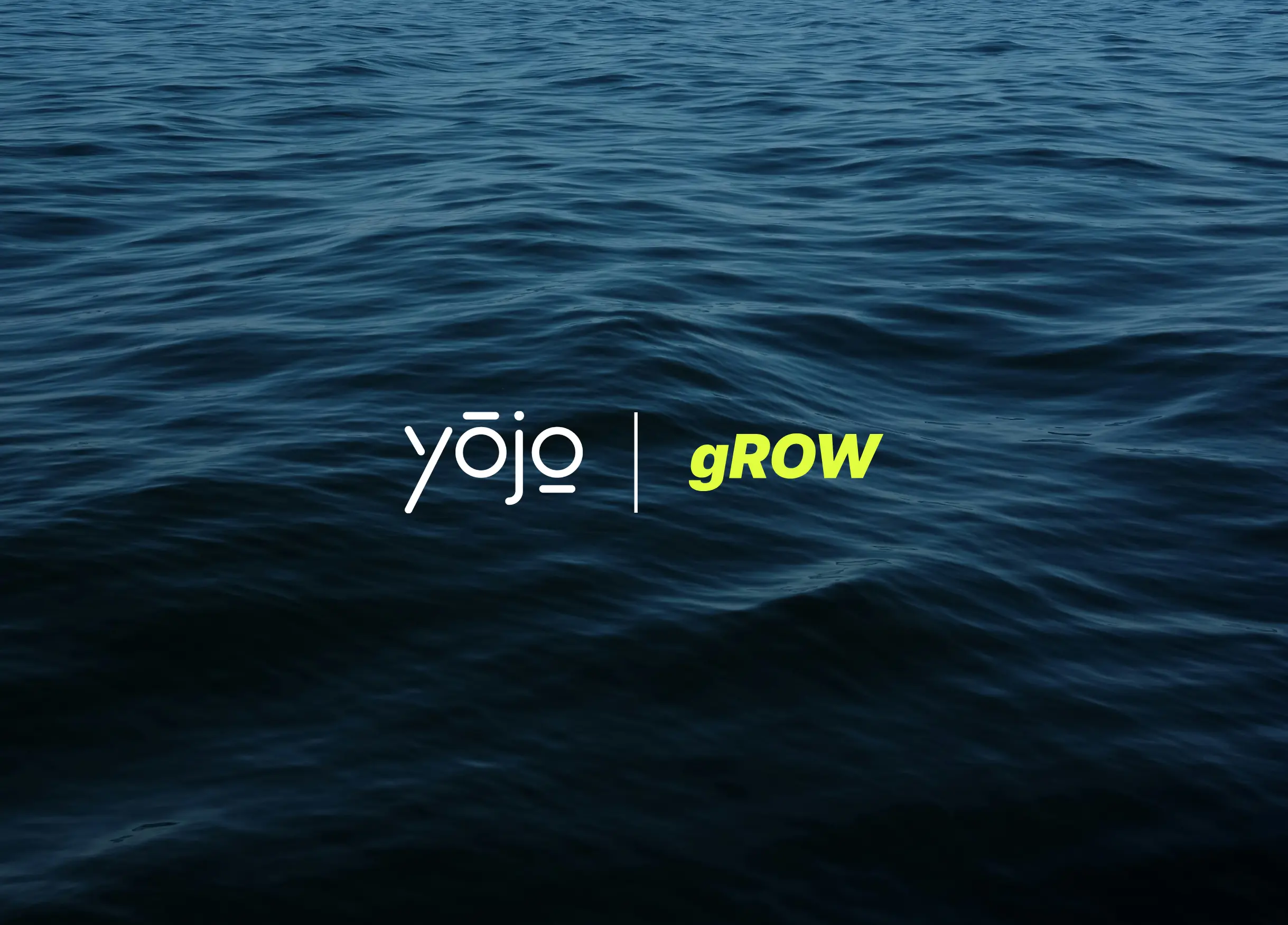 The yōjō and gROW Atlantic logos side by side, set against a dark, moody ocean surface — announcing a sponsorship partnership between the two brands.
