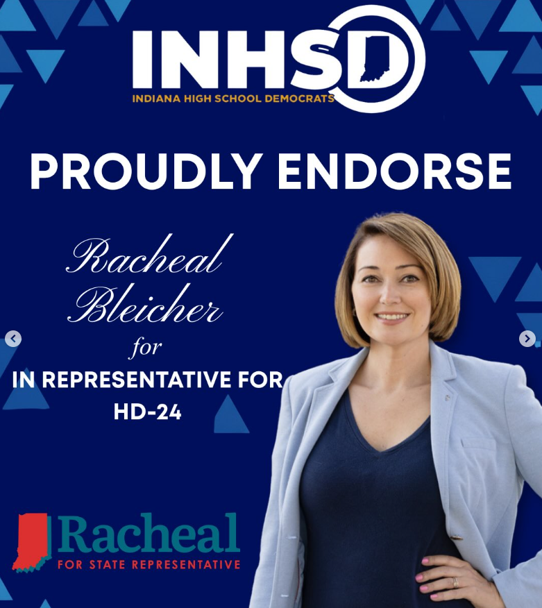 Racheal Bleicher endorsed by the Indiana High School Democrats for Indiana House District 24
