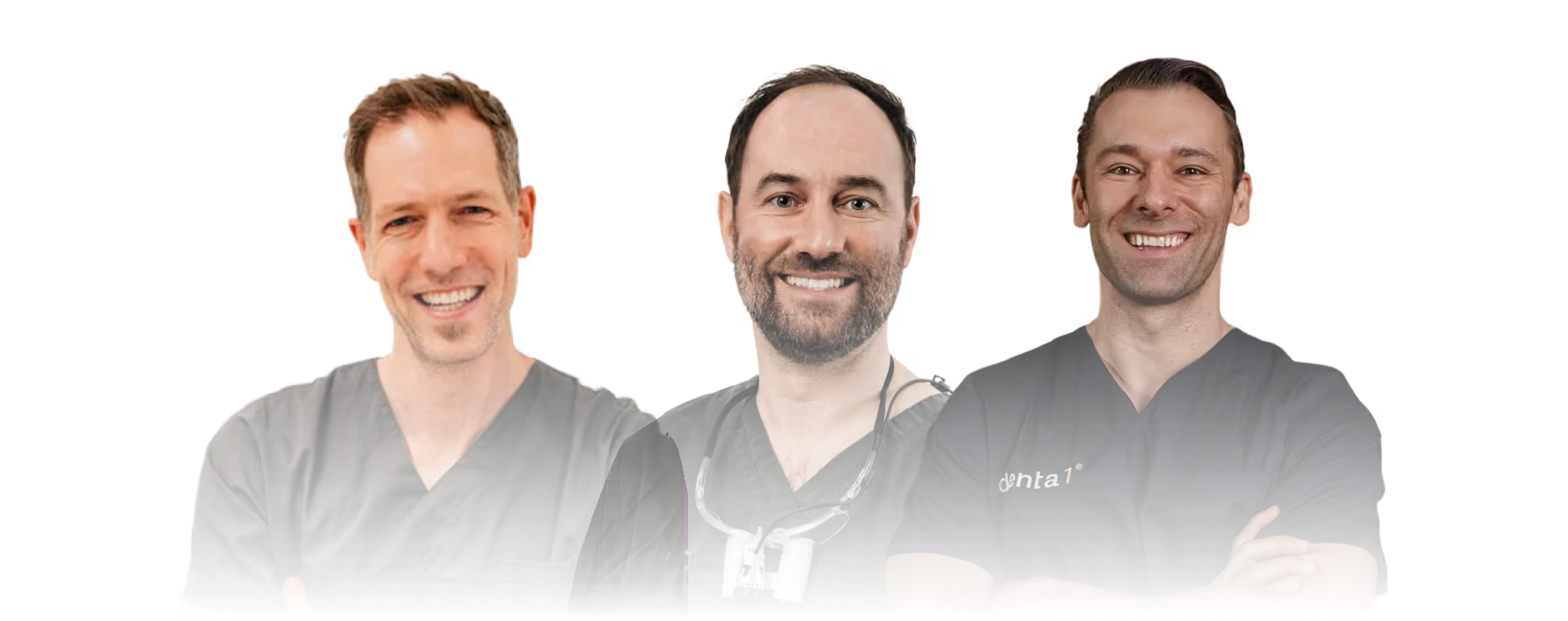 three doctors smiling and looking in the camera