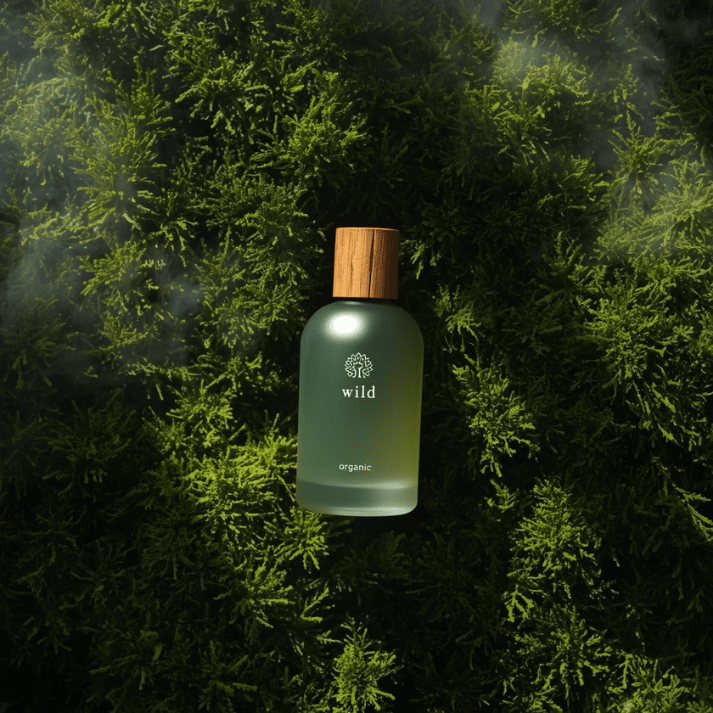 Visual mock up of perfume brand Wild's new bottle brand design