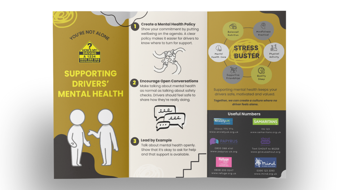 Informational leaflets for drivers with key anniversary messaging and practical behaviour-change tools.