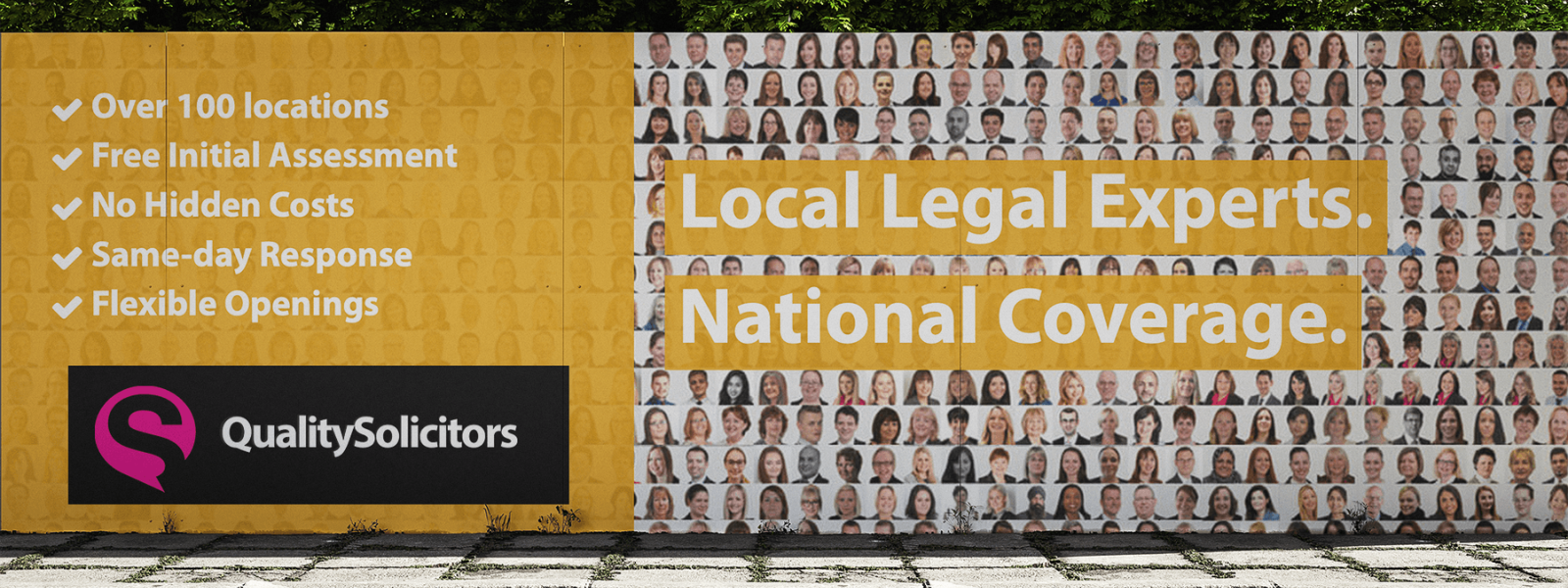 Barnardo’s partnership campaign billboard displayed in high street setting promoting local community engagement.”