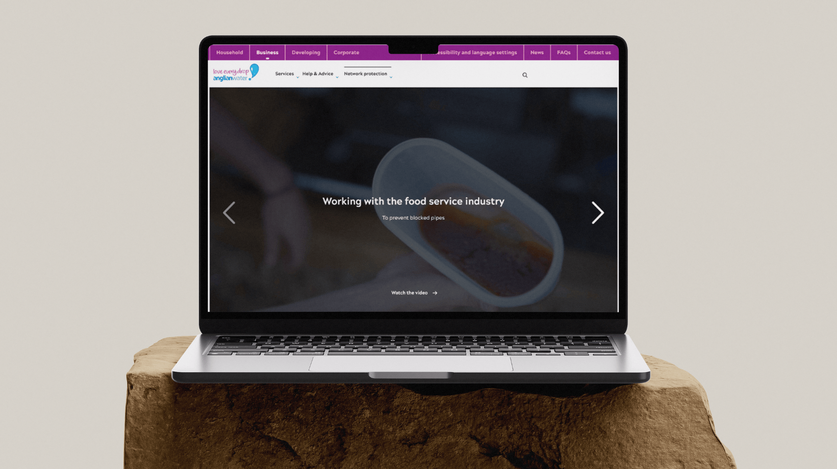 Website mockup of wider business connection and partnership