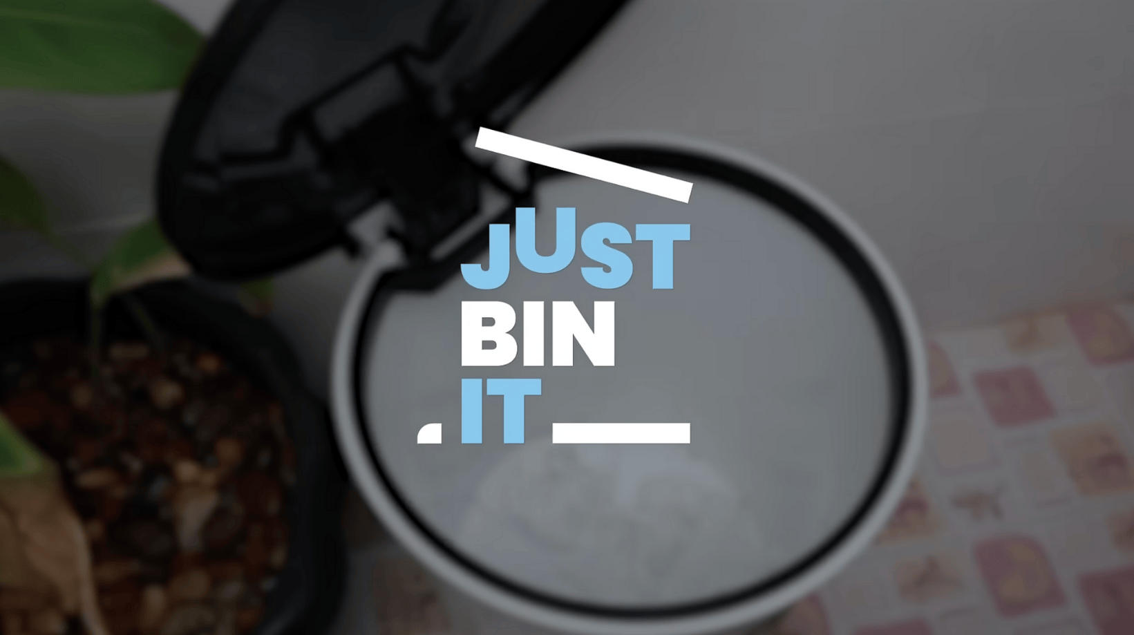 Creative mockup for Anglian Water highlighting the ‘Just Bin It’ slogan across video