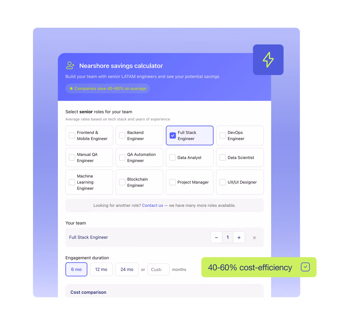 Nearshore Savings Calculator Devlane