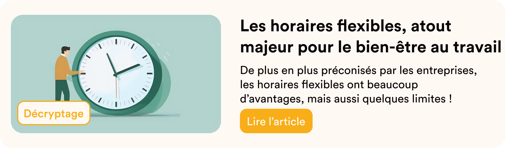 article sur les horaires flexibles atout majeur pour le bien-être au travail et la QVCT