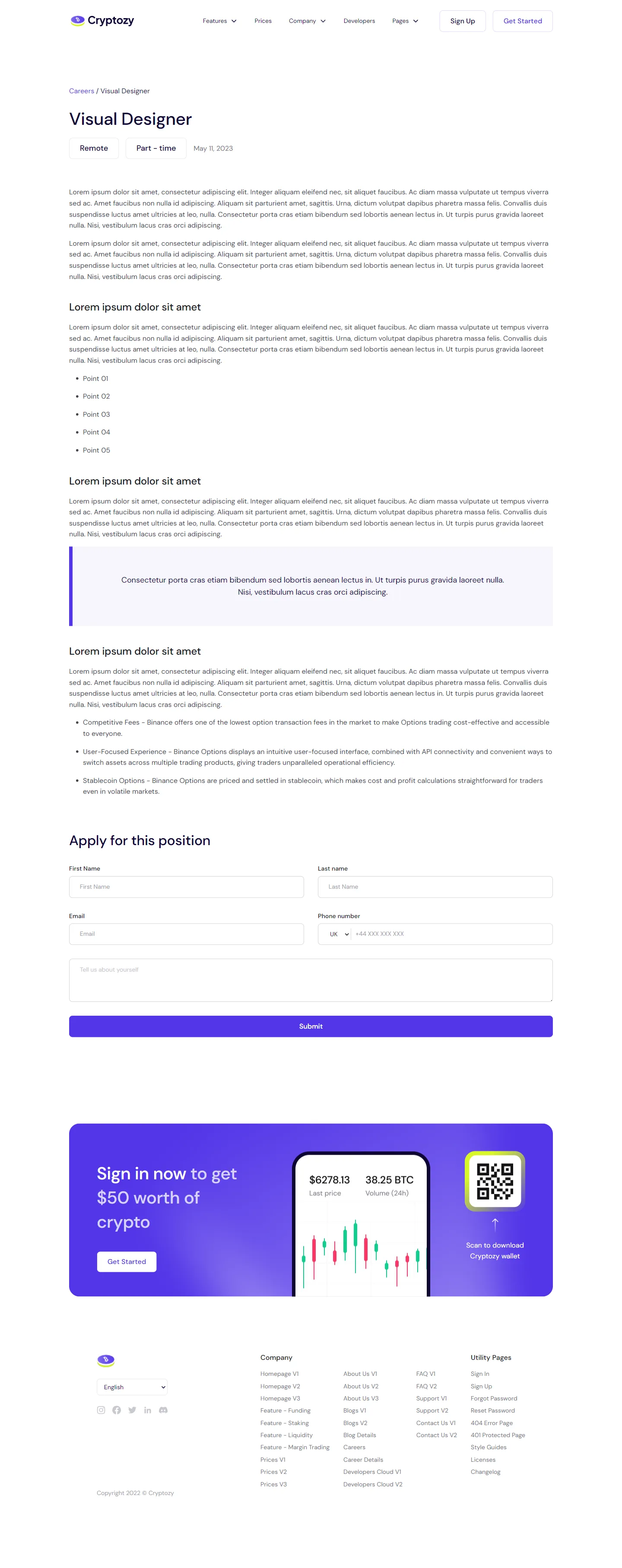 Cryptozy Assets - Career Details