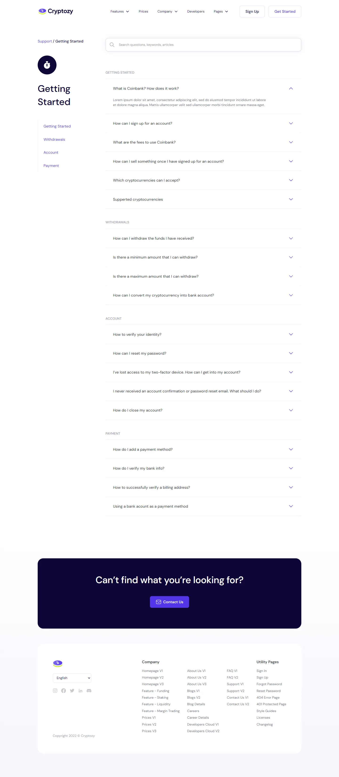 Cryptozy Assets - FAQ V1