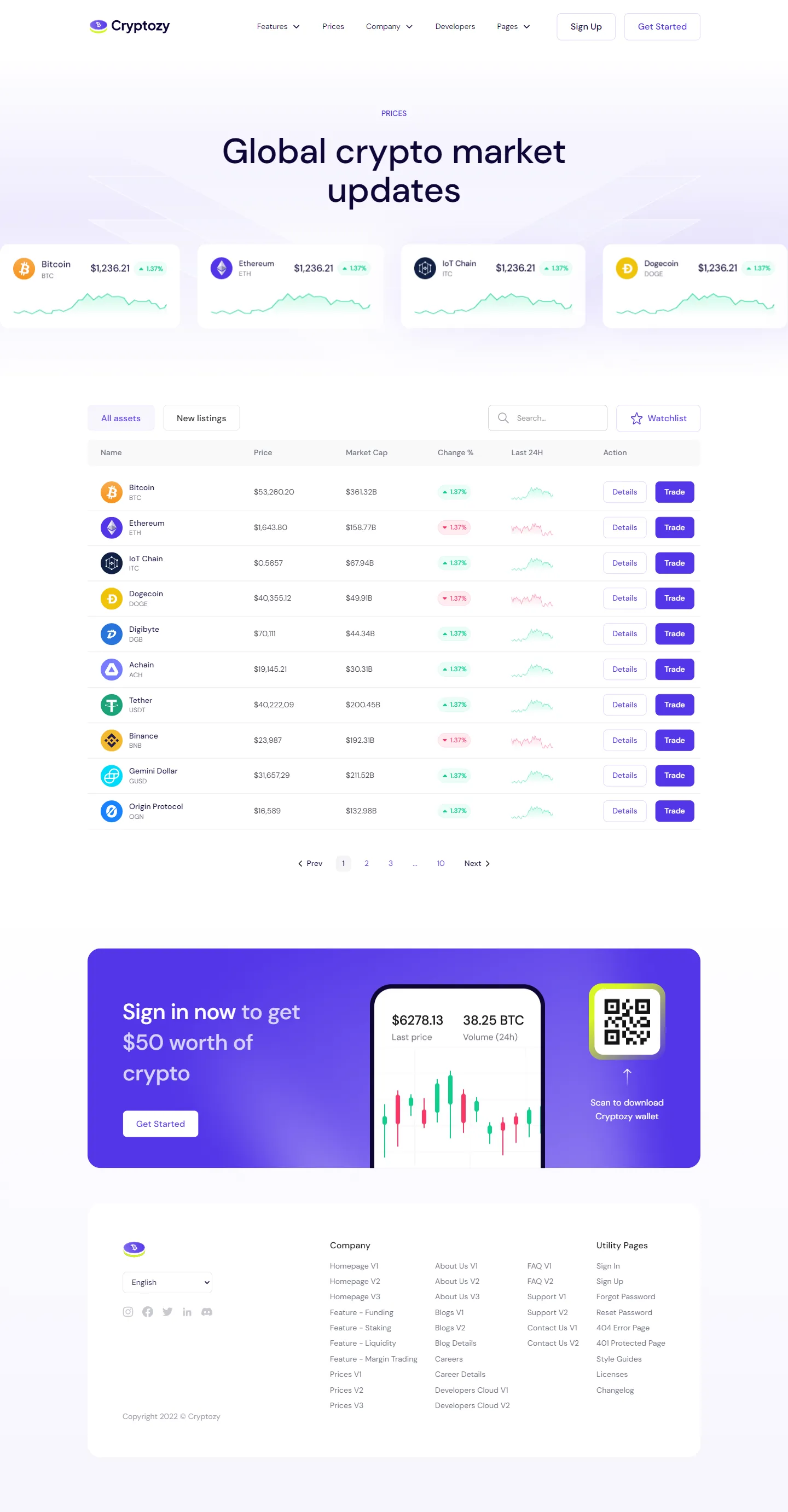 Cryptozy Assets - Prices V2