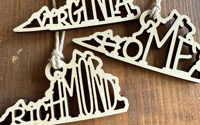 Virginia, home and Richmond ornaments