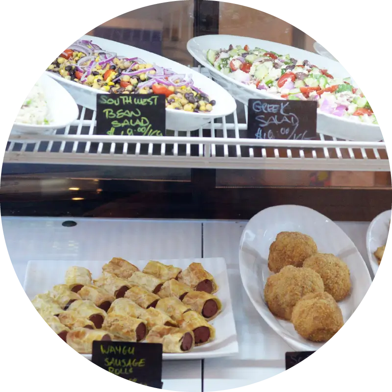 A selection of baking and salads