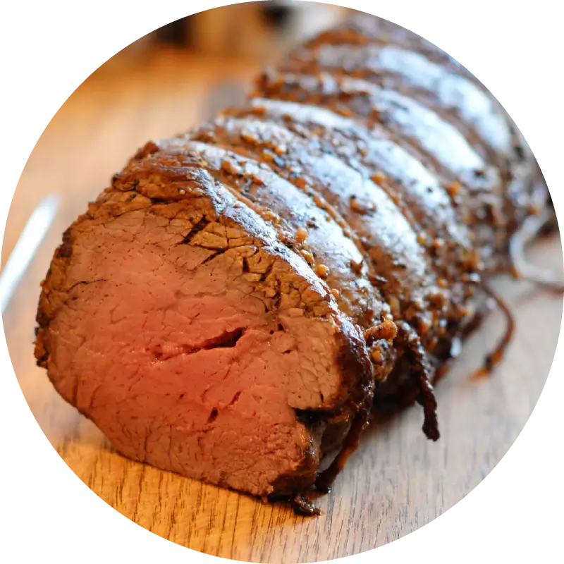 A platter of seasoned roast beef