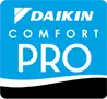 Daikin Comfort Pro logo representing quality HVAC solutions for home and business comfort.
