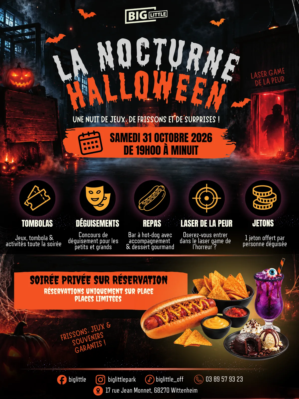 Affiche soirée halloween 2026 big little