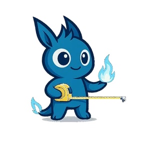 Mascotte de l'agence Webflow Zing tenant un mètre ruban, symbole de création de site sur-mesure