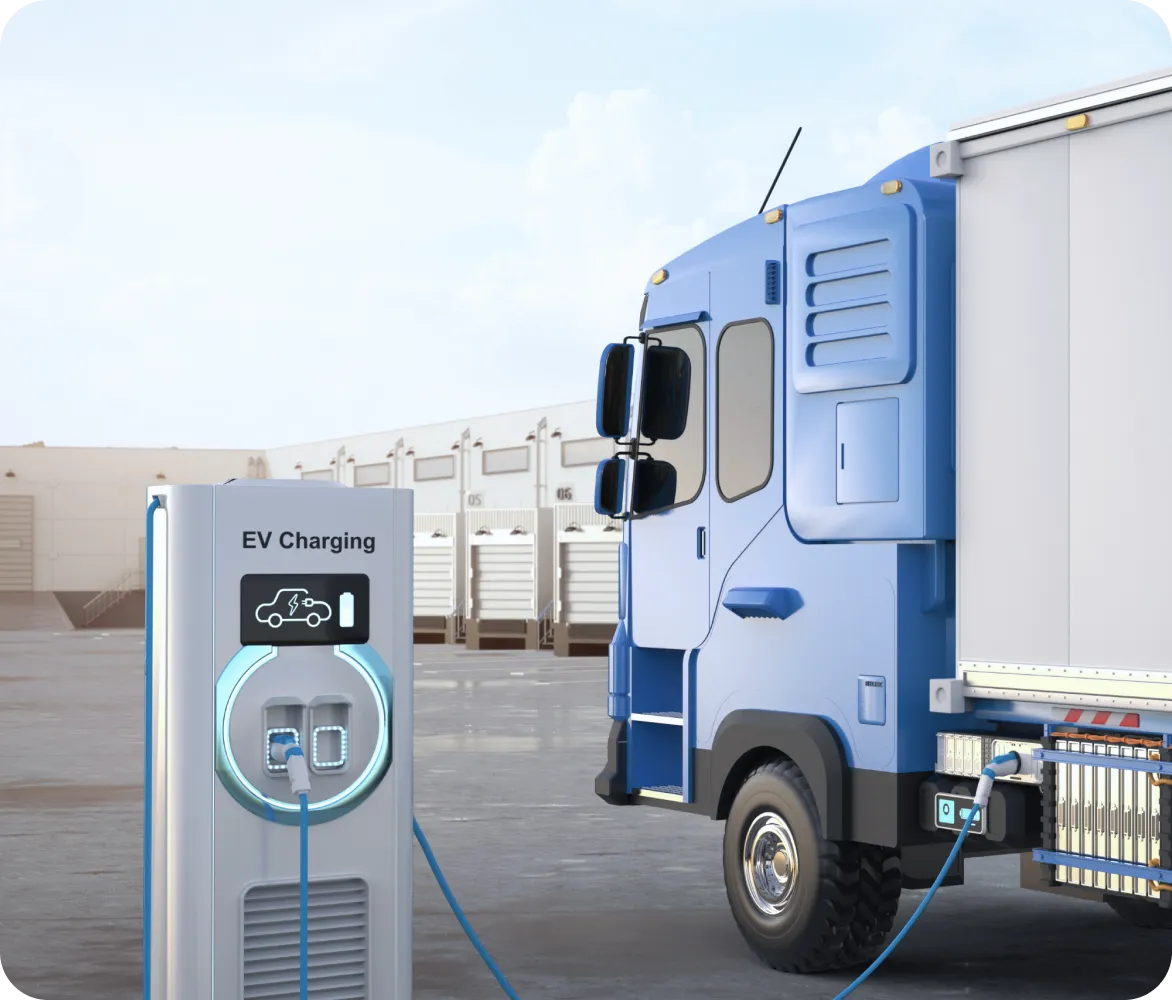 Ladeinfrastruktur für Elektro-LKW an einer Ladestation