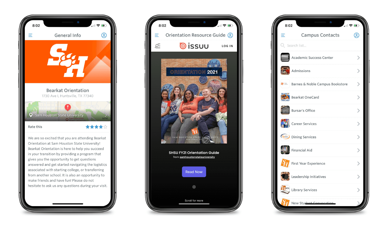 Orientation app examples