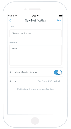 mobile admin new push notification