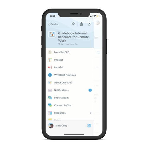 remote work app sidebar