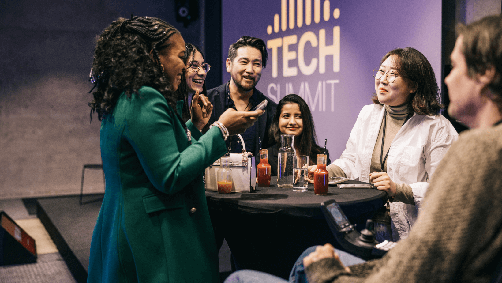 people networking at an event