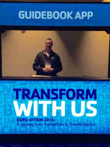 Cory at the Guidebook booth