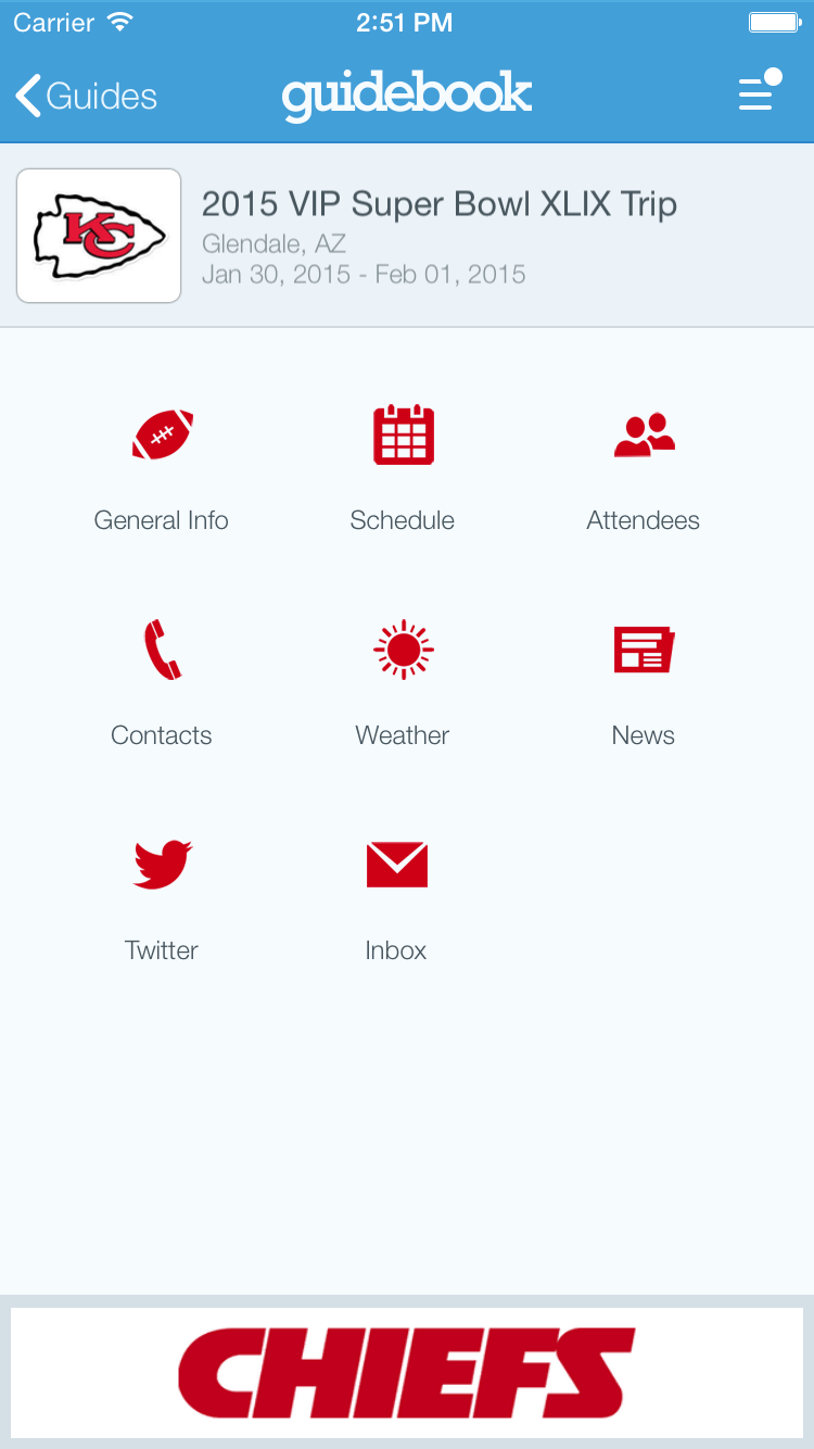 create an app to organize a trip