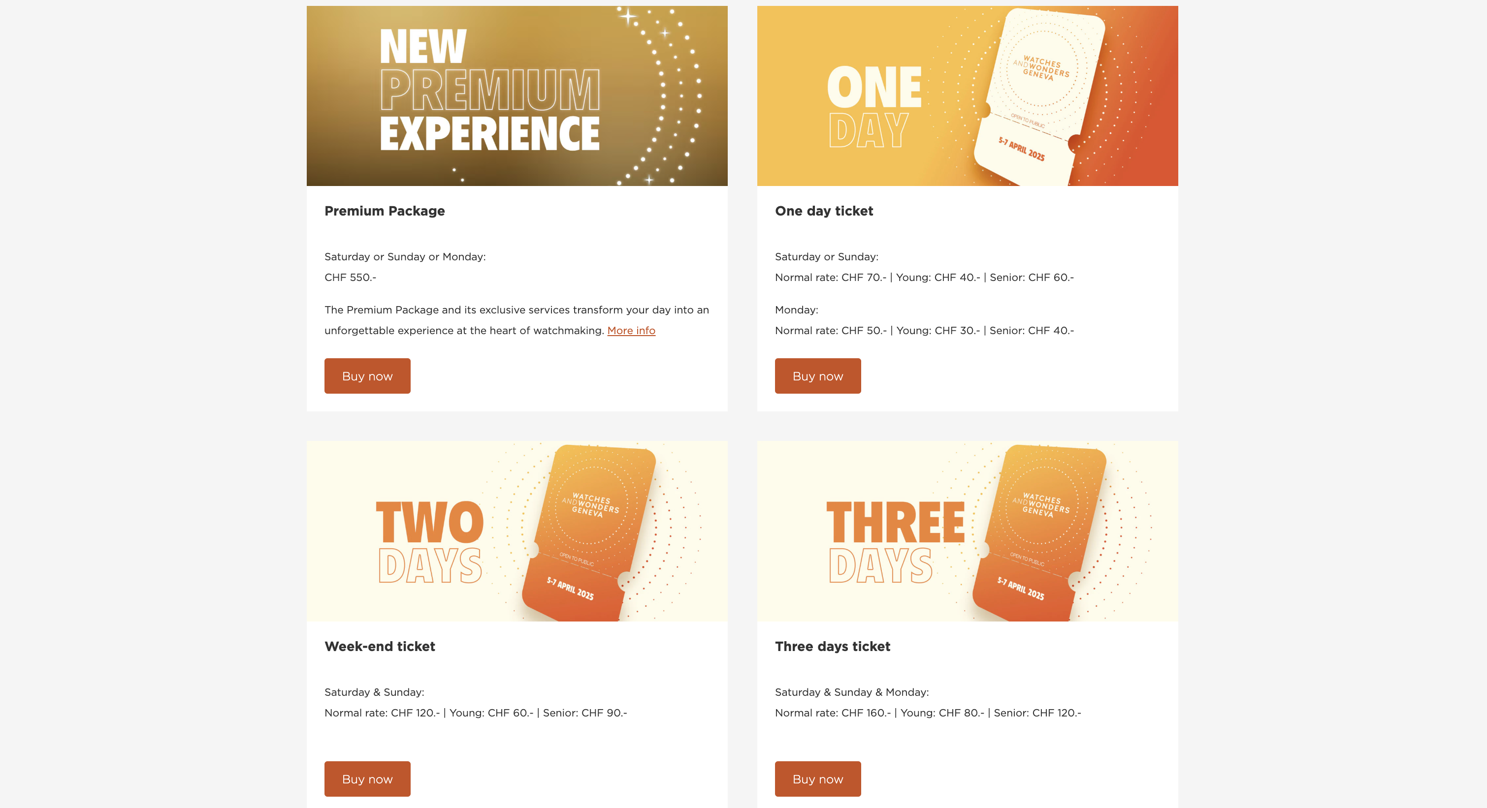 screenshot of landing page for watch expo