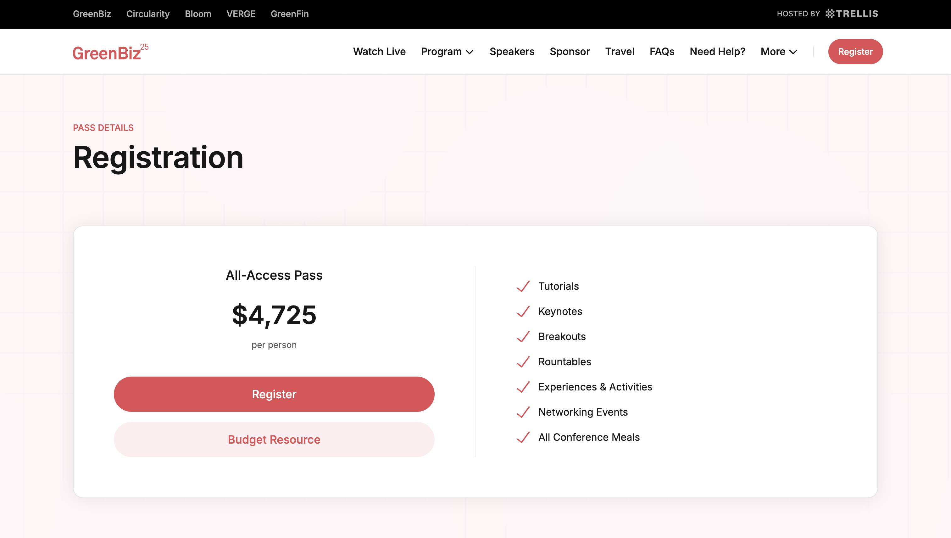sustainability conference registration page