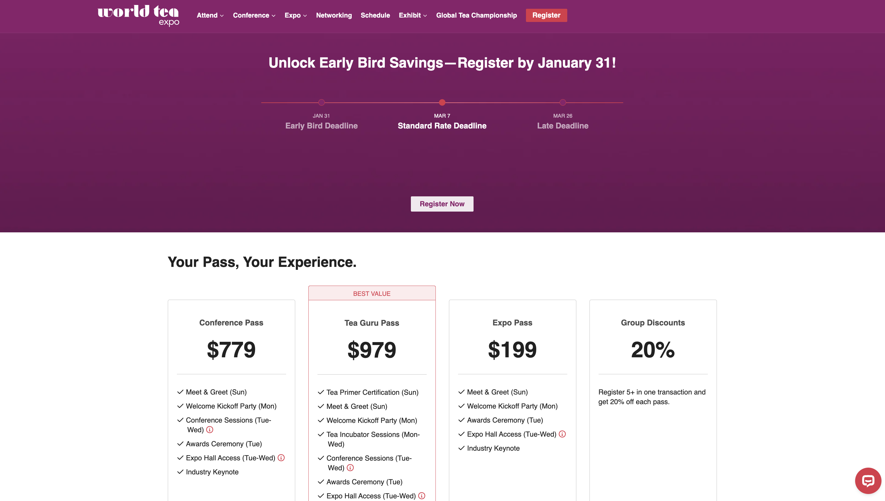 tea expo registration page