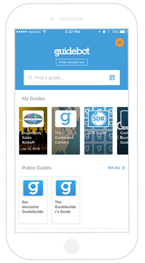 guidebot home screen 